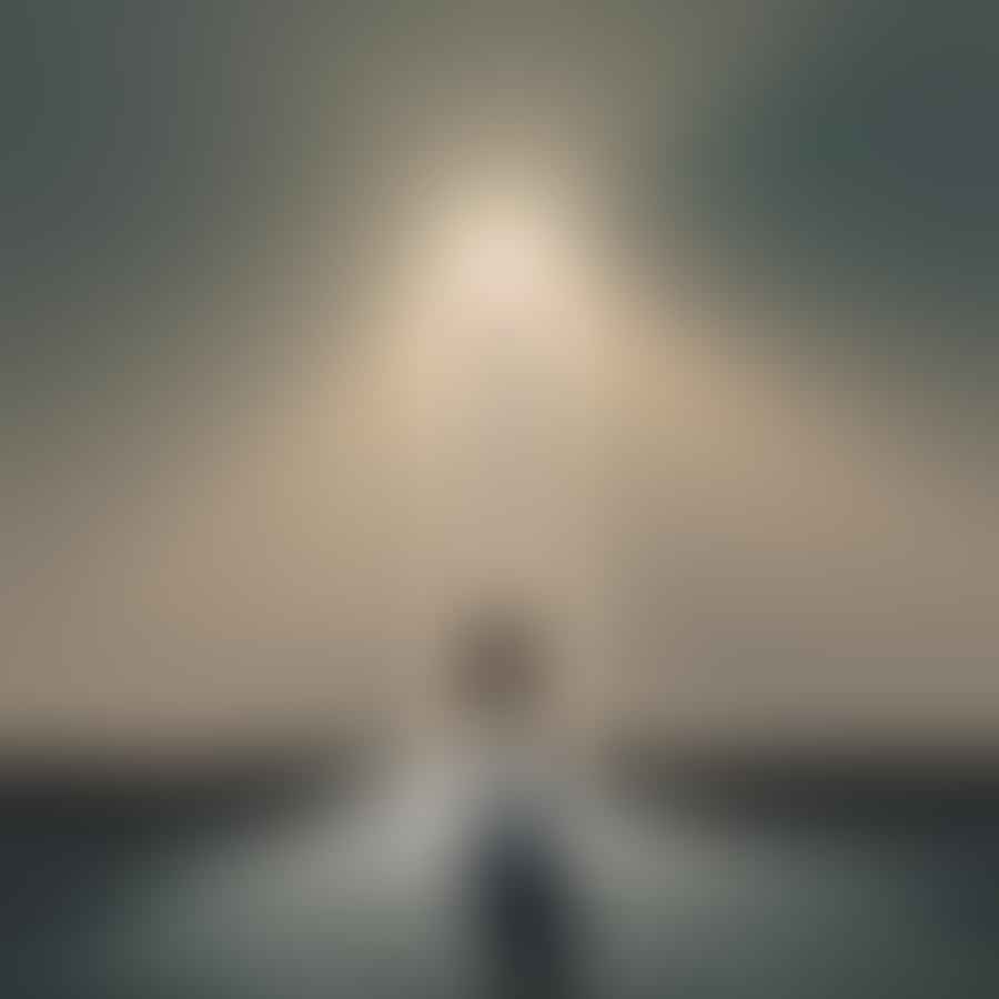Midjourney image of a person standing at a crossroads, symbolizing the personal growth journey guided by the angel number 4444
