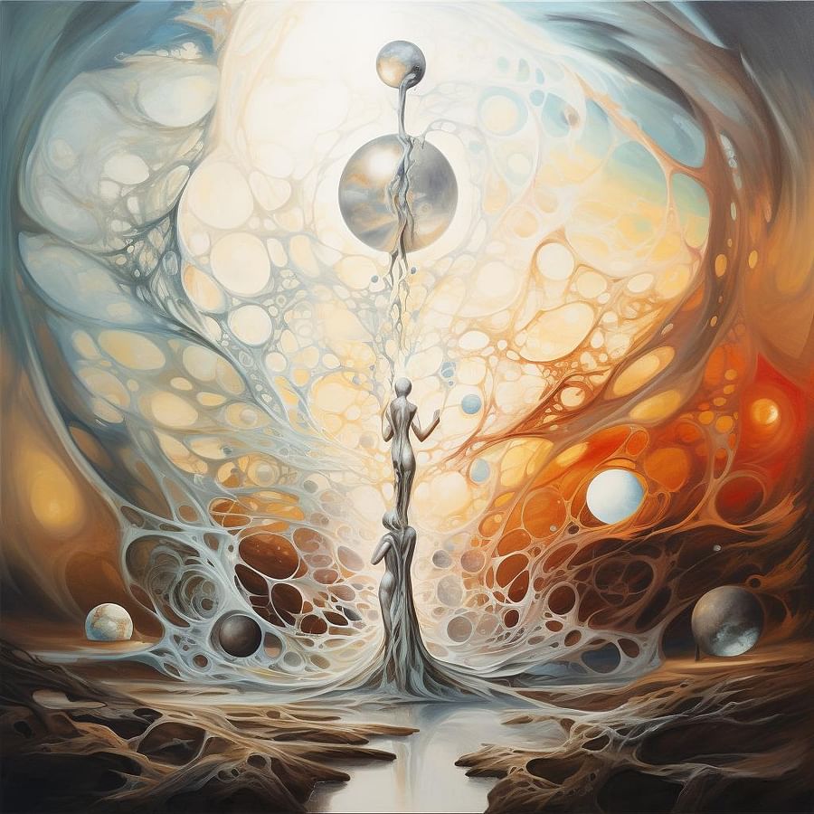 Abstract representation of spiritual growth and transformation linked to the 555 angel number