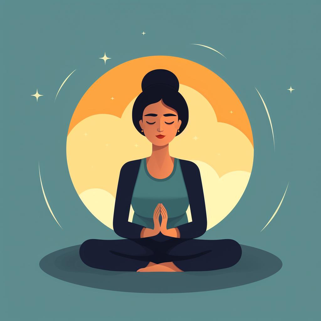 A person sitting in meditation pose with eyes closed