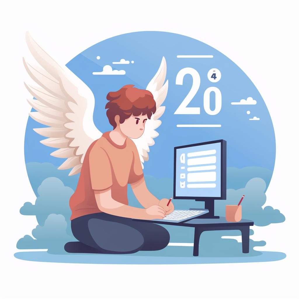 A person browsing the Angel Numbers guide on a computer