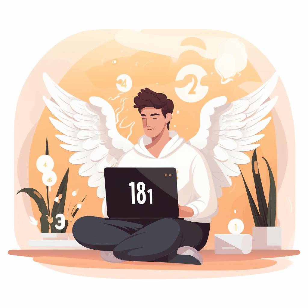 Person researching the meaning of angel numbers on a laptop