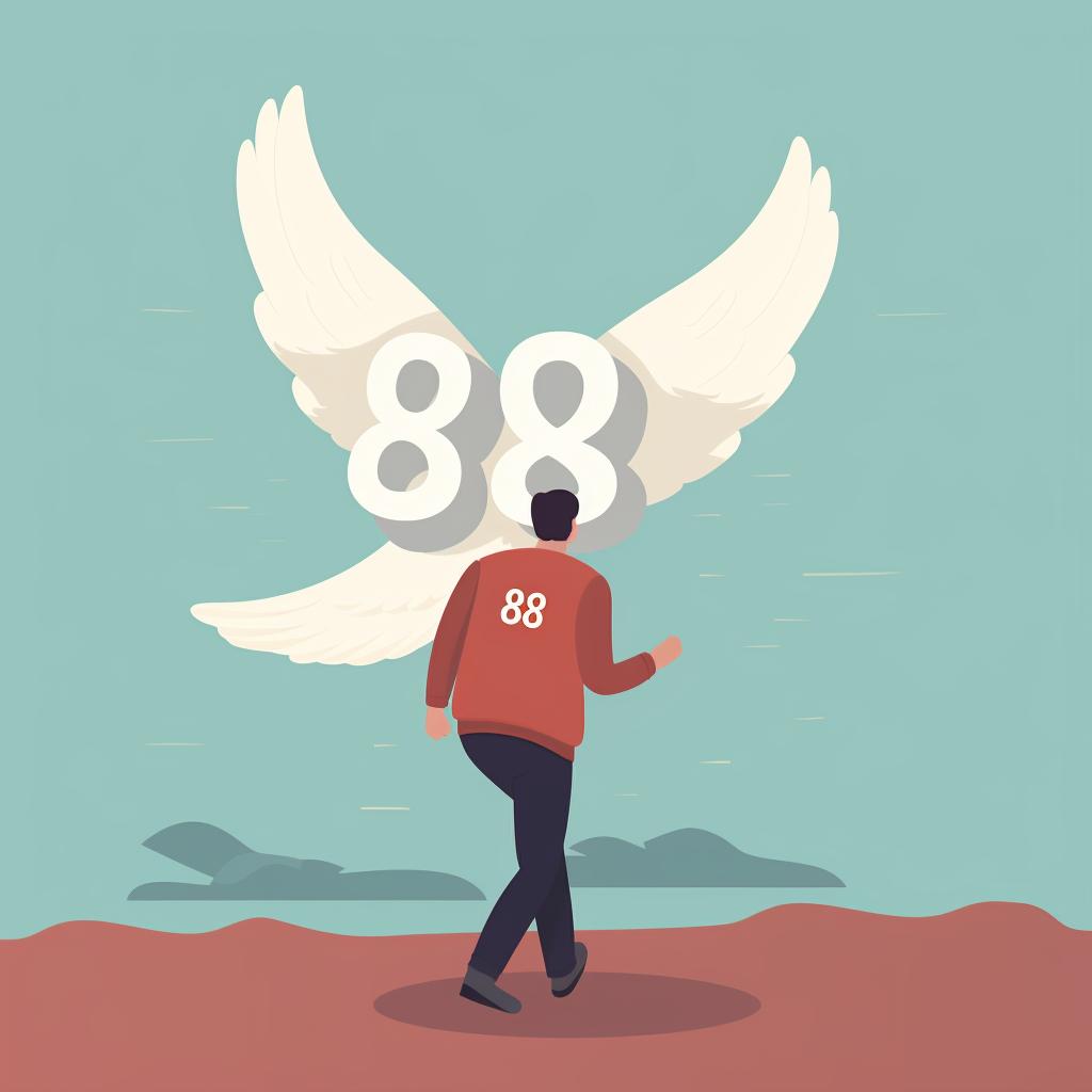 A person taking action, with the angel number 888 in the background
